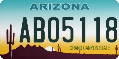 AZ license plate ABO5118