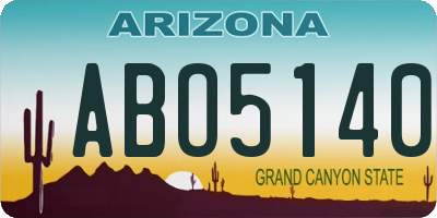 AZ license plate ABO5140