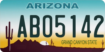 AZ license plate ABO5142