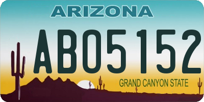 AZ license plate ABO5152