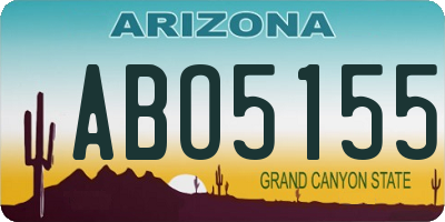 AZ license plate ABO5155
