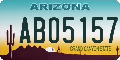 AZ license plate ABO5157