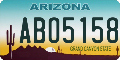 AZ license plate ABO5158