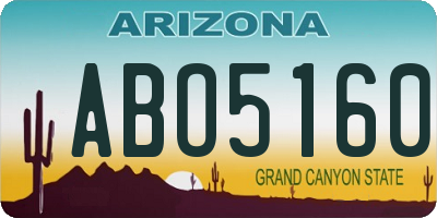 AZ license plate ABO5160
