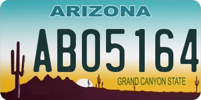 AZ license plate ABO5164
