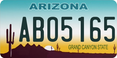 AZ license plate ABO5165