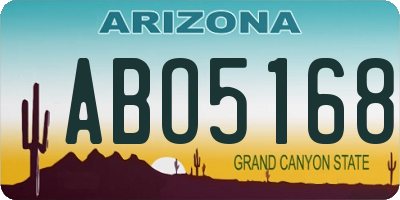 AZ license plate ABO5168