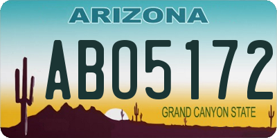 AZ license plate ABO5172