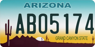 AZ license plate ABO5174