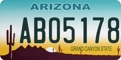 AZ license plate ABO5178
