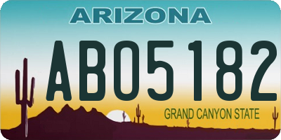 AZ license plate ABO5182