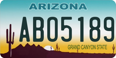 AZ license plate ABO5189