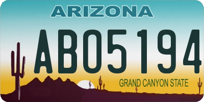 AZ license plate ABO5194