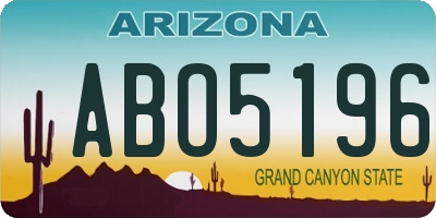 AZ license plate ABO5196