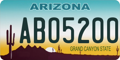 AZ license plate ABO5200