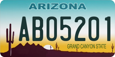 AZ license plate ABO5201