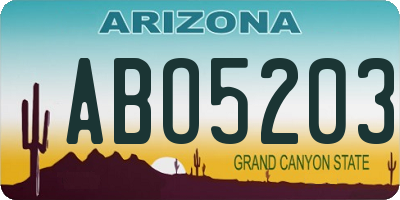 AZ license plate ABO5203