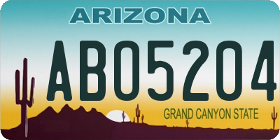 AZ license plate ABO5204