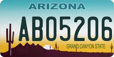 AZ license plate ABO5206