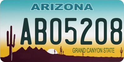 AZ license plate ABO5208