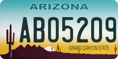 AZ license plate ABO5209