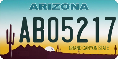 AZ license plate ABO5217