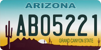AZ license plate ABO5221