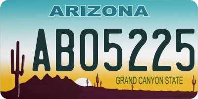 AZ license plate ABO5225