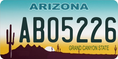 AZ license plate ABO5226