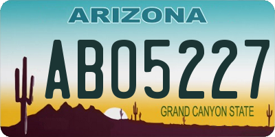 AZ license plate ABO5227