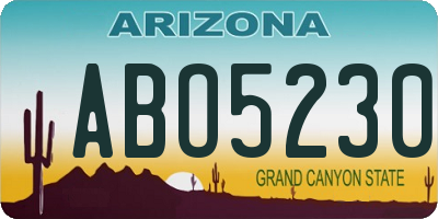 AZ license plate ABO5230