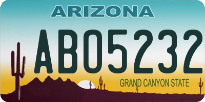 AZ license plate ABO5232