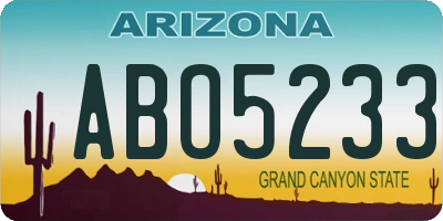 AZ license plate ABO5233
