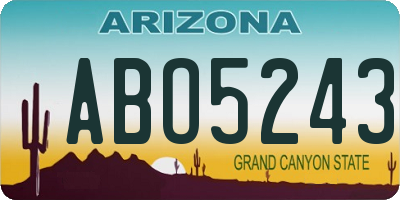 AZ license plate ABO5243