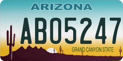 AZ license plate ABO5247