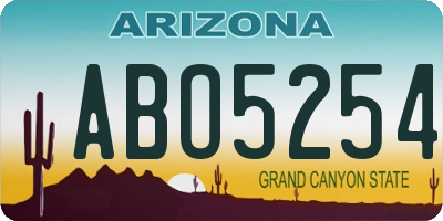 AZ license plate ABO5254