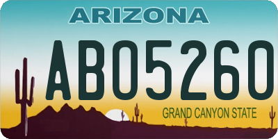 AZ license plate ABO5260