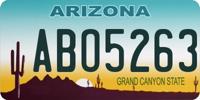 AZ license plate ABO5263
