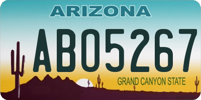 AZ license plate ABO5267
