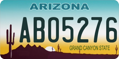 AZ license plate ABO5276