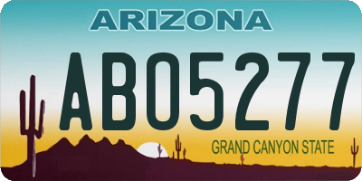 AZ license plate ABO5277