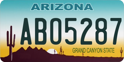 AZ license plate ABO5287