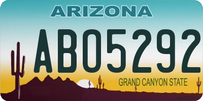 AZ license plate ABO5292