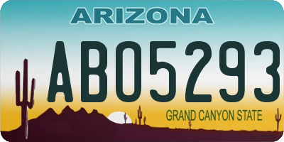 AZ license plate ABO5293