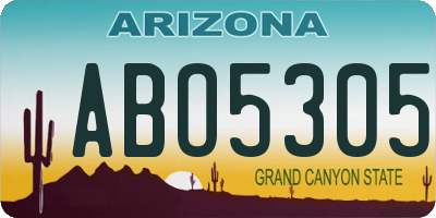 AZ license plate ABO5305