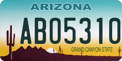 AZ license plate ABO5310