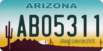 AZ license plate ABO5311