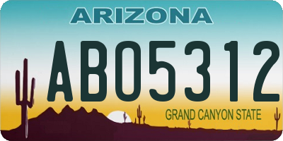AZ license plate ABO5312