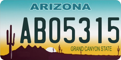 AZ license plate ABO5315