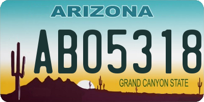 AZ license plate ABO5318